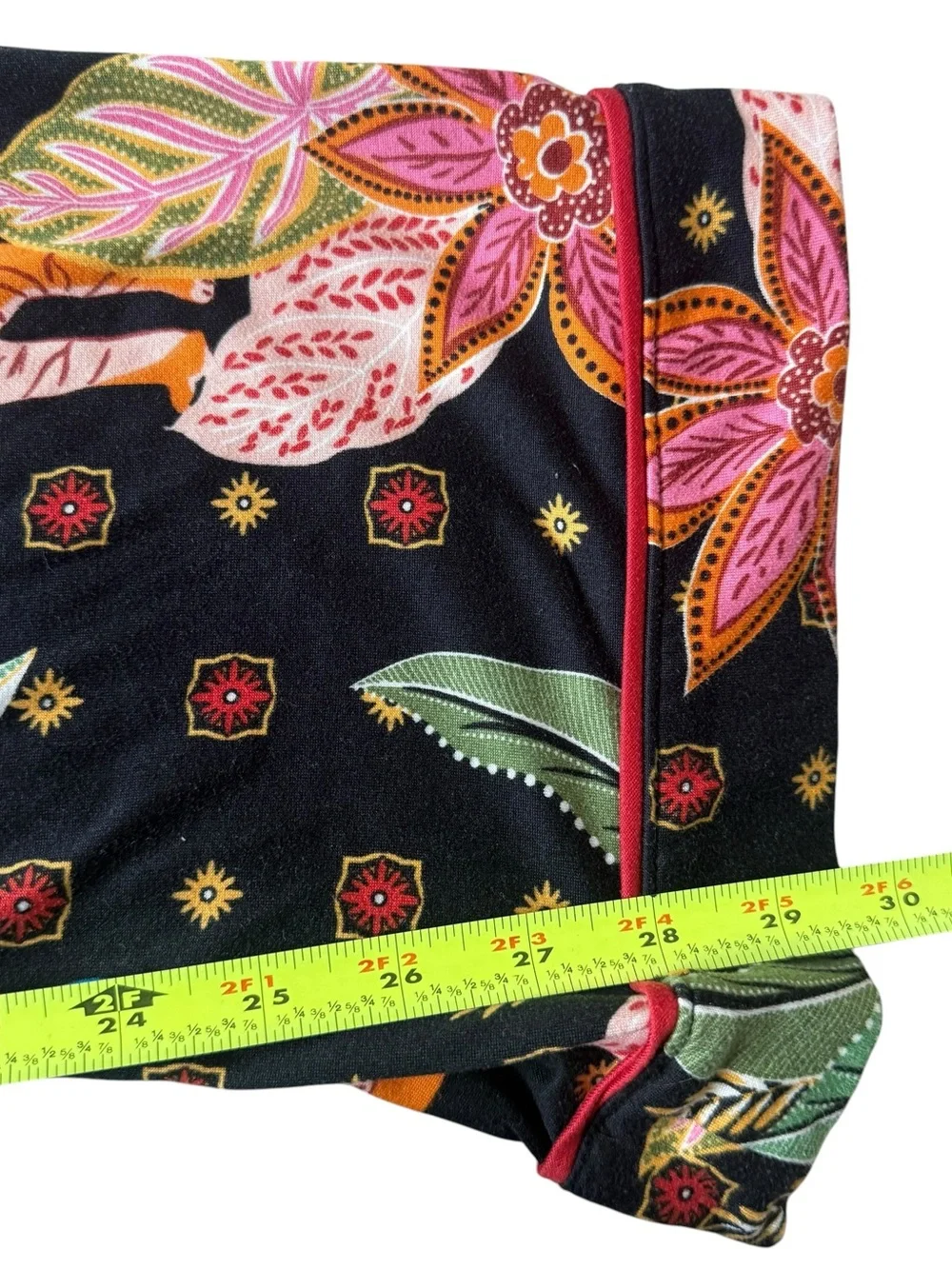 Room Service Tiger Floral Pajama Set Black Button Front Lounge Sleepwear S Cozy